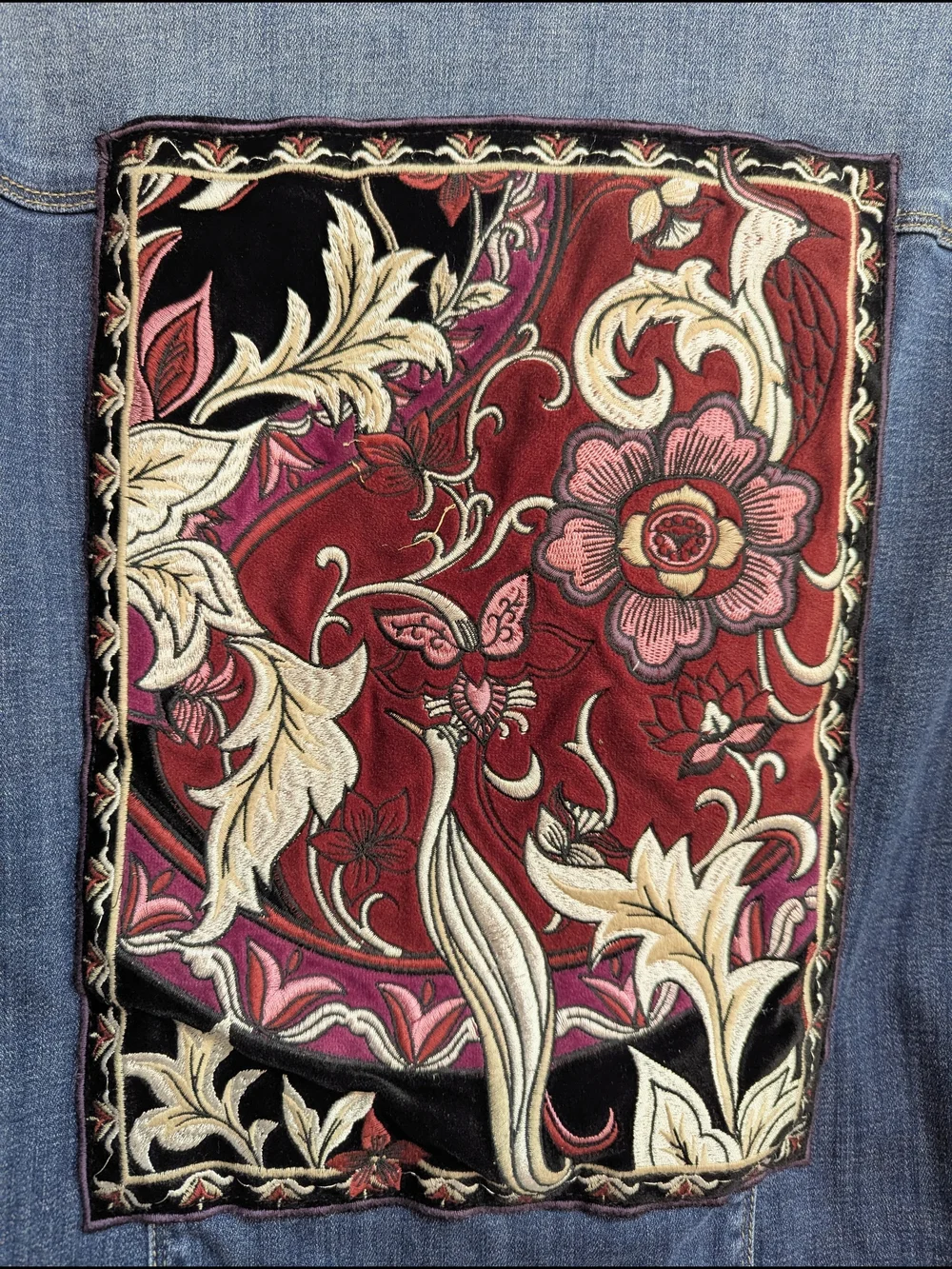 Chicos Women's Jean Jacket with Velvet Patch - Picture 4 of 4